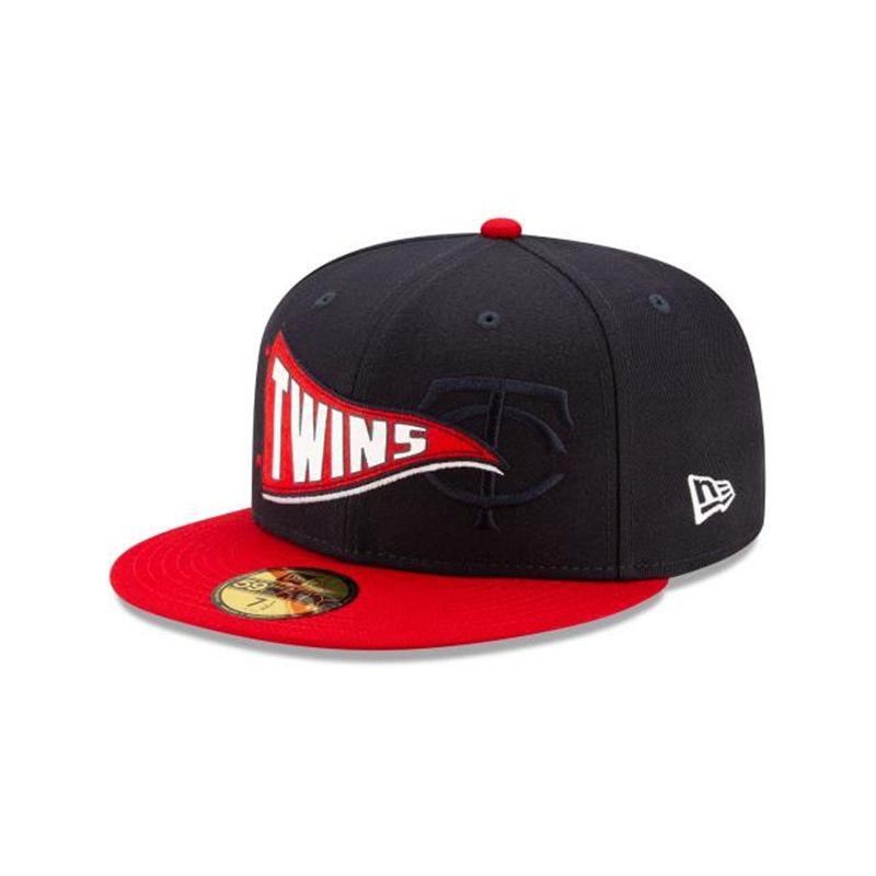 MLB Minnesota Twins Flag 59Fifty Fitted (SMF0531) - Blue New Era Caps